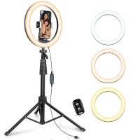 Eicaus 10'' Selfie Ring Light with 62'' Tripod Stand, Phone Ringlight with Remote and Phone Holder